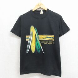 S★古着 スクリーンスターズ 半袖 ビンテージ Tシャツ メンズ 90年代 90s サーフボード クルーネック USA製 ブラック 26may27
