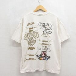 90s 半袖Tシャツ NASCARレーシングカー ベージュ XL | 古着