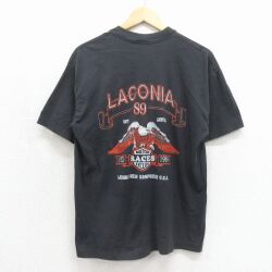 SIGNAL 80s 半袖Tシャツ ラコニアモーターサイクル ブラック L | 古着