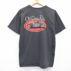 00s 半袖Tシャツ Old Guys Ruleホットロッド ブラック メンズL相当 | 古着