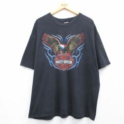 ハーレーダビッドソン 半袖Tシャツ ビッグロゴ ブラック メンズXL相当 | 古着