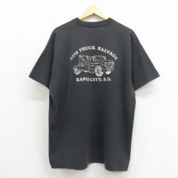 フルーツオブザルーム 90s 半袖Tシャツ レッカー車 ブラック メンズXL相当 | 古着