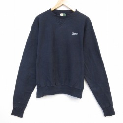 XL★古着 Wear Guard 長袖 スウェット メンズ 90年代 90s ウェンディーズ クルーネック USA製 濃紺 25nov11