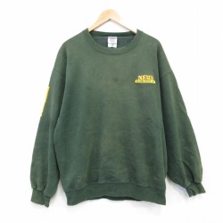XL★古着 ジャージーズ 長袖 スウェット メンズ 90年代 90s NEUS クルーネック USA製 濃緑 25nov11