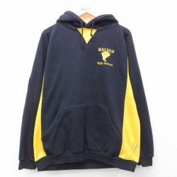 【20%OFF】XL★古着 長袖 スウェット パーカー メンズ 00年代 00s MALDEN ツートンカラー ラグラン クルーネック 紺 ネイビー 24sep11 中古 スエット トレーナー トップス