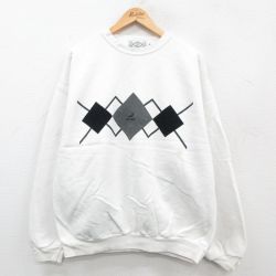 【50%OFF】XL★古着 SDI 長袖 スウェット メンズ 00年代 00s TAN TARA 大きいサイズ クルーネック 白 ホワイト 24sep12 中古 スエット トレーナー トップス