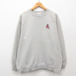 XL★古着 長袖 スウェット メンズ 00年代 00s ディズニー DISNEY グーフィー クルーネック グレー他 24sep14 中古 スエット トレーナー トップス