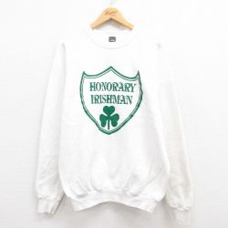 L★古着 スクリーンスターズ 長袖 スウェット メンズ 80年代 80s クローバー ラグラン クルーネック USA製 白 ホワイト 25jul31 中古 スエット トレーナー トップス