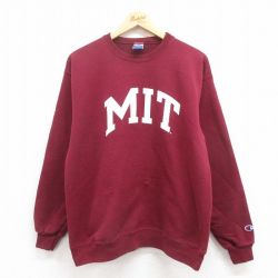 M★古着 チャンピオン Champion 長袖 スウェット メンズ 90年代 90s MIT クルーネック エンジ 25jul31 中古 スエット トレーナー トップス