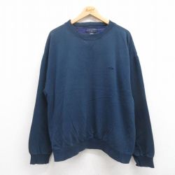【50%OFF】XL★古着 ドッカーズ 長袖 スウェット メンズ 90年代 90s ワンポイントロゴ 大きいサイズ クルーネック 紺 ネイビー 25aug01 中古 スエット トレーナー トップス