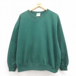 XL★古着 dupfold 長袖 スウェット メンズ 90年代 90s ワンポイントロゴ 大きいサイズ クルーネック USA製 緑 グリーン 25aug04 中古 スエット トレーナー トップス