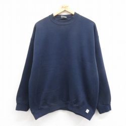XL★古着 ディスカス 長袖 スウェット メンズ 90年代 90s 無地 USA製 紺 ネイビー 25aug05 中古 スエット トレーナー トップス