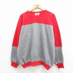 XL★古着 ラッセル 長袖 スウェット メンズ 90年代 90s 無地 ツートンカラー USA製 グレー 霜降り 【spe】 25aug05 中古 スエット トレーナー トップス