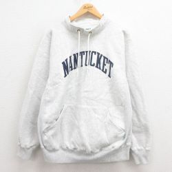 XL★古着 ケルスポーツ 長袖 スウェット メンズ 90年代 90s NANTUCKET モックネック ハイネック USA製 グレー 霜降り 【spe】 25aug06 中古 スエット トレーナー トップス