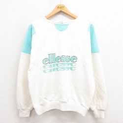 エレッセ 90s 長袖スウェット ビッグロゴ ホワイト M | 古着
