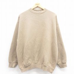 XL★古着 TULTEX 長袖 スウェット メンズ 90年代 90s 無地 クルーネック USA製 ベージュ カーキ 25aug08 中古 スエット トレーナー トップス