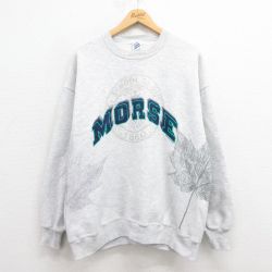 【20%OFF】XL★古着 ジャージーズ 長袖 スウェット メンズ 90年代 90s WINONA 大きいサイズ クルーネック USA製 グレー 霜降り 【spe】 25aug08 中古 スエット トレーナー トップス
