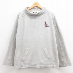 【20%OFF】XL★古着 NO FEAR 長袖 スウェット メンズ 00年代 00s ワンポイントロゴ 大きいサイズ モックネック ハイネック グレー 25aug08 中古 スエット トレーナー トップス
