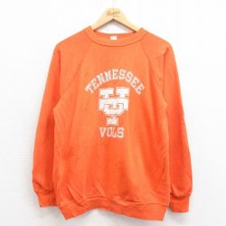 M★古着 ARTEX 長袖 スウェット メンズ 80年代 80s テネシー ラグラン クルーネック オレンジ 25aug27 中古 スエット トレーナー トップス