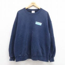 XL★古着 ジャージーズ 長袖 スウェット メンズ 90年代 90s Maher 大きいサイズ クルーネック USA製 紺 ネイビー 25aug29 中古 スエット トレーナー トップス