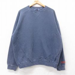 XL★古着 長袖 スウェット メンズ 00年代 00s NYSEG 大きいサイズ クルーネック 薄紺 ネイビー 25sep03 中古 スエット トレーナー トップス
