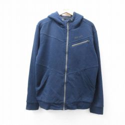 L★古着 マーモット 長袖 スウェット フルジップ パーカー メンズ 紺 ネイビー 内側ボア 25sep04 中古 スエット トレーナー トップス