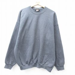 XL★古着 ヘインズ Hanes 長袖 スウェット メンズ 00年代 00s 無地 大きいサイズ クルーネック 濃グレー 25sep04 中古 スエット トレーナー トップス