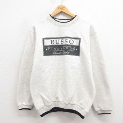 M★古着 長袖 スウェット メンズ 90年代 90s RUSSO クルーネック 薄グレー 霜降り他 25sep04 中古 スエット トレーナー トップス
