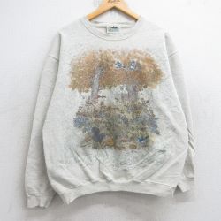 【50%OFF】NORTHERN REFLECTIONS 00s 長袖スウェット リス鳥木 グレー L | 古着