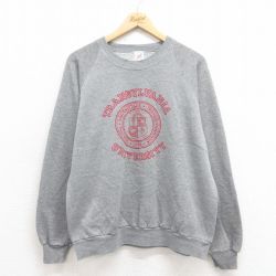 L★古着 ジャージーズ 長袖 スウェット メンズ 80年代 80s トランシルベニア カレッジ ラグラン USA製 グレー 霜降り 【spe】 25sep05 中古 スエット トレーナー トップス