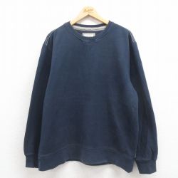XL★古着 IZOD 長袖 スウェット メンズ 無地 クルーネック 紺 ネイビー 25sep06 中古 スエット トレーナー トップス