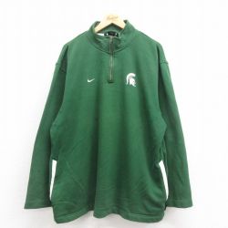 XL★古着 ナイキ NIKE 長袖 ハーフジップ スウェット メンズ 00年代 00s 騎士 緑 グリーン 25sep06 中古 スエット トレーナー トップス