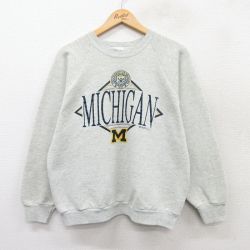 フルーツオブザルーム 90s 長袖スウェット ミシガンカレッジ グレー L | 古着