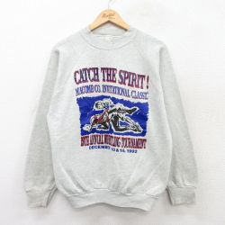 L★古着 フルーツオブザルーム 長袖 スウェット メンズ 90年代 90s レスリング ラグラン クルーネック 薄グレー 霜降り 25sep06 中古 スエット トレーナー トップス