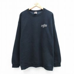 XL★古着 フルーツオブザルーム 長袖 スウェット メンズ 00年代 00s デイブ&バスターズ 大きいサイズ クルーネック 黒 ブラック 25sep06 中古 スエット トレーナー トップス