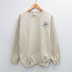 L★古着 長袖 スウェット メンズ 00年代 00s ROHM HAAS クルーネック ベージュ カーキ 25sep08 中古 スエット トレーナー トップス
