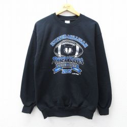 M★古着 長袖 スウェット メンズ 00年代 00s TIMBERWOLVES クルーネック 黒 ブラック 【spe】 25sep10 中古 スエット トレーナー トップス