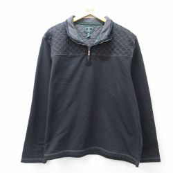 ハーフジップスウェット ブラック XL | 古着