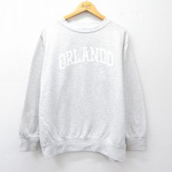 L★古着 MVスポーツ 長袖 スウェット メンズ ORLANDO クルーネック 薄グレー 霜降り 25sep10 中古 スエット トレーナー トップス