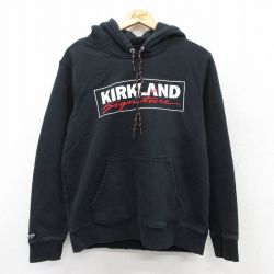 M★古着 長袖 スウェット パーカー メンズ KIRKLAND 黒 ブラック 25sep10 中古 スエット トレーナー トップス