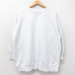 XL★古着 keds 長袖 スウェット メンズ 90年代 90s 無地 クルーネック USA製 薄グレー 霜降り 25sep11 中古 スエット トレーナー トップス