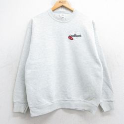 M★古着 フルーツオブザルーム 長袖 スウェット メンズ 90年代 90s COSTUMER クルーネック USA製 薄グレー 霜降り 25sep12 中古 スエット トレーナー トップス