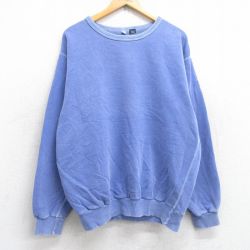 L★古着 長袖 スウェット メンズ 90年代 90s verizon クルーネック 薄紺 ネイビー 25sep12 中古 スエット トレーナー トップス