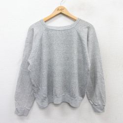 S★古着 長袖 スウェット メンズ 80年代 80s 無地 ラグラン クルーネック USA製 グレー 霜降り 25sep13 中古 スエット トレーナー トップス