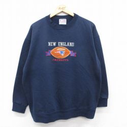 【50%OFF】00s 長袖スウェット NFLニューイングランドペイトリオッツ ネイビー XL | 古着