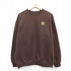XL★古着 長袖 スウェット メンズ 00年代 00s UPS クルーネック 茶 ブラウン 25sep13 中古 スエット トレーナー トップス