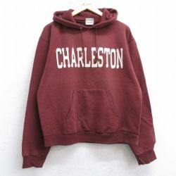 M★古着 チャンピオン champion 長袖 スウェット パーカー メンズ 00年代 00s チャールストン エンジ 25sep13 中古 スエット トレーナー トップス
