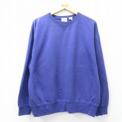 XL★古着 ギャップ GAP 長袖 スウェット メンズ 00年代 00s 無地 クルーネック 紫系 パープル 【spe】 25sep17 中古 スエット トレーナー トップス