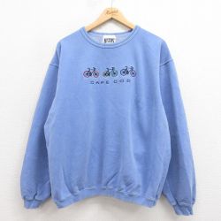 カナダ製 00s 長袖スウェット 自転車刺繍 ネイビー XL | 古着