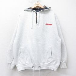 XL★古着 長袖 ハーフジップ スウェット パーカー メンズ 00年代 00s Adelphia 薄グレー 霜降り 25sep17 中古 スエット トレーナー トップス